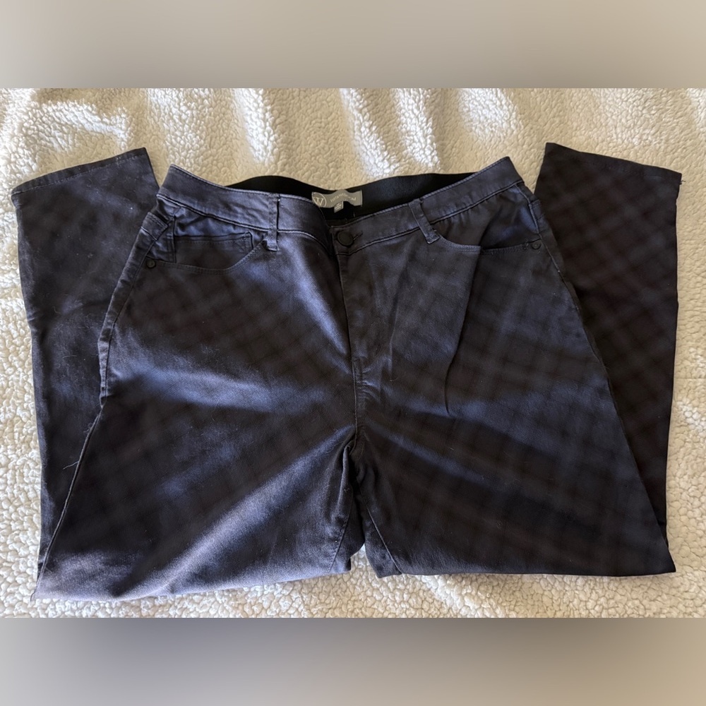 Wit & Wisdom Jeans Trousers Black and Blue Plaid 14
